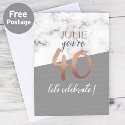 Personalised Marble and Rose Gold Birthday Card