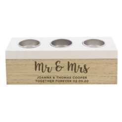 Personalised Married Couple Triple Tea Light Box