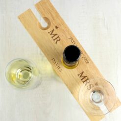 Personalised Married Couple Wine Glass & Bottle Butler