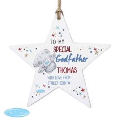 Personalised Me to You Godfather Wooden Star Decoration