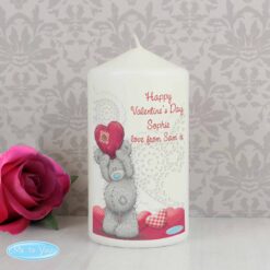 Personalised Me To You Heart Pillar Candle