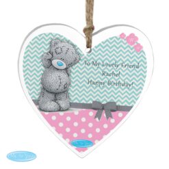 Personalised Me To You Pastel Polka Dot for Her Wooden Heart Decoration