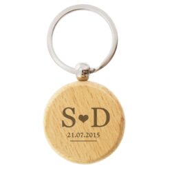 Personalised Monogram Wooden Keyring