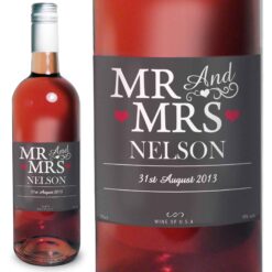 Personalised Mr & Mrs Rose Wine