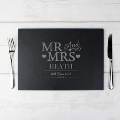 Personalised Mr & Mrs Slate Placemat