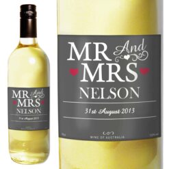 Personalised Mr & Mrs White Wine