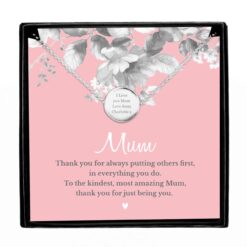 Personalised Mum Sentiment Silver Tone Necklace and Box