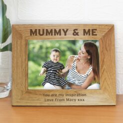 Personalised Mummy & Me 7x5 Landscape Wooden Photo Frame