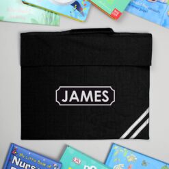 Personalised Name Only Black Book Bag