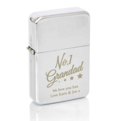 Personalised No.1 Grandad Silver Lighter