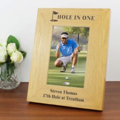 Personalised Oak Finish 4x6 Golf Photo Frame