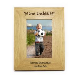 Personalised Oak Finish 4x6 Great Grandchild Photo Frame