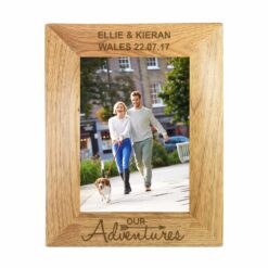 Personalised Our Adventures 5x7 Wooden Photo Frame