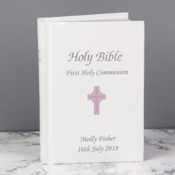 Personalised Pink Cross Bible
