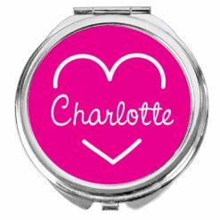 Personalised Pink Name Island Compact Mirror