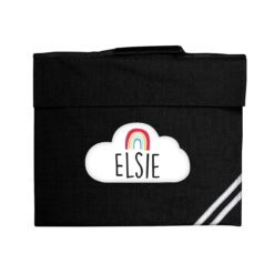 Personalised Rainbow Black Book Bag