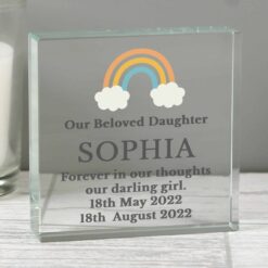 Personalised Rainbow Memorial Crystal Token