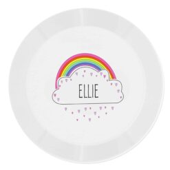 Personalised Rainbow Plastic Plate