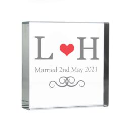 Personalised Red Monogram Large Crystal Token