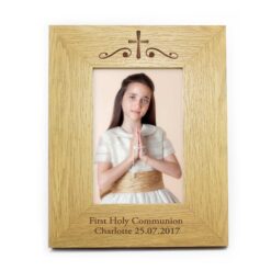 Personalised Religious Swirl 5x7 Wooden Photo Frame