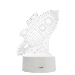 Personalised Rocket LED Colour Changing Wireframe Night Light