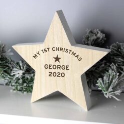 Personalised Rustic Wooden Star Decoration