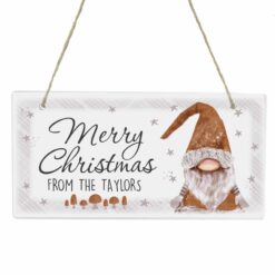 Personalised Scandinavian Gnome Wooden Sign