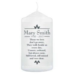 Personalised Sentiments 'Those We Love' Pillar Candle