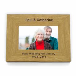 Personalised Short Message 6x4 Landscape Oak Finish Photo Frame