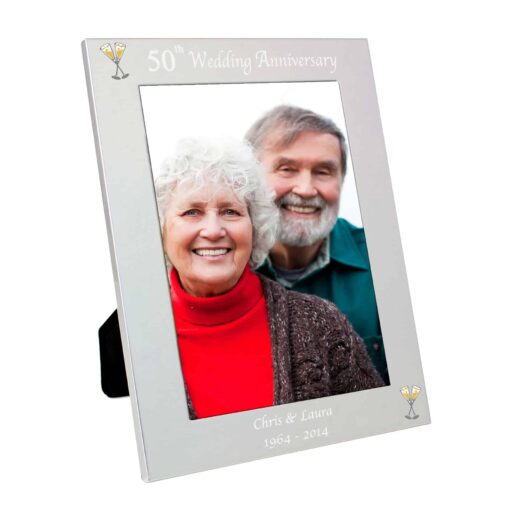 Personalised Silver 5x7 50th Wedding Anniversary Photo Frame