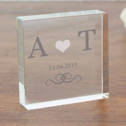 Personalised Silver Monogram Large Crystal Token