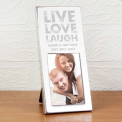 Personalised Small Live Love Laugh 2x3 Silver Photo Frame