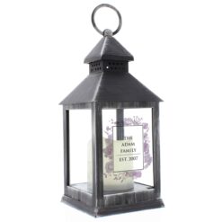 Personalised Soft Watercolour Rustic Black Lantern