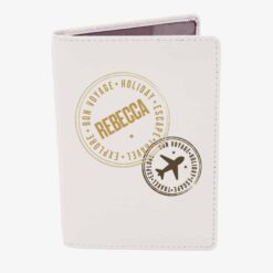Personalised Stamped Cream Passport Holder