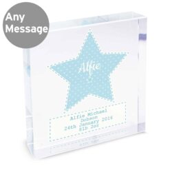 Personalised Stitch & Dot Baby Boy Large Crystal Token