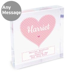 Personalised Stitch & Dot Baby Girl Large Crystal Token