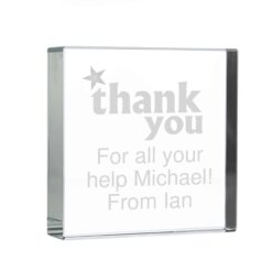 Personalised Thank you Large Crystal Token