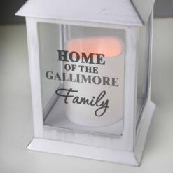 Personalised The Family White Lantern