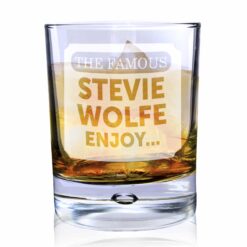 Personalised The Famous Tumbler Bubble Glass