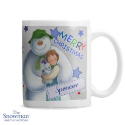 Personalised The Snowman and the Snowdog Blue Mug
