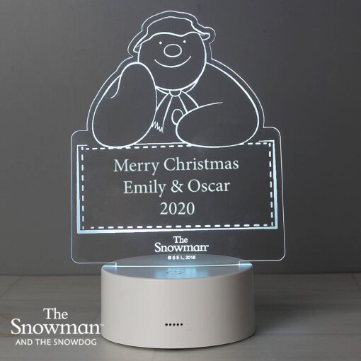 Personalised The Snowman LED Colour Changing Decoration & Night Light