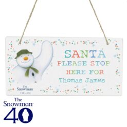 Personalised The Snowman Let it Snow Santa Stop Here Wooden Sign