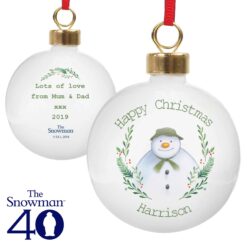 Personalised The Snowman Winter Garden Bauble