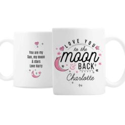 Personalised To The Moon & Back Pink Mug