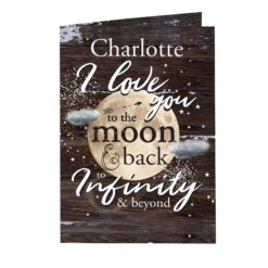 Personalised 'To the Moon & Infinity' Gift Card
