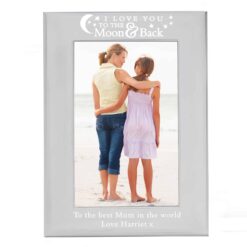 Personalised To the Moon and Back 4x6 Silver Photo Frame