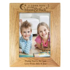 Personalised To the Moon and Back 5x7 Wooden Photo Frame
