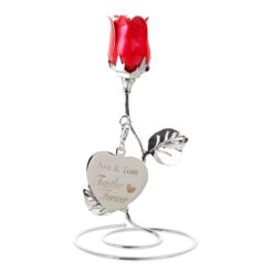 Personalised Together Forever Red Rose Bud Ornament