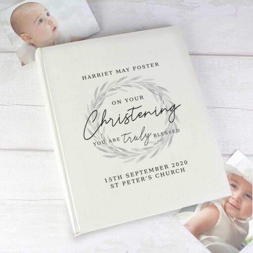 Personalised 'Truly Blessed' Christening Photo Album With Sleeves