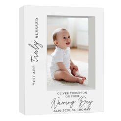 Personalised 'Truly Blessed' Naming Day 5x7 Box Photo Frame